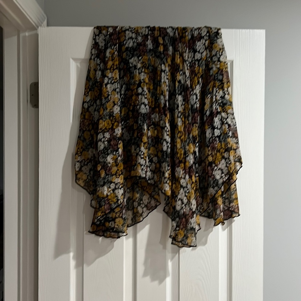 A-Symmetrical Floral Long Skirt
